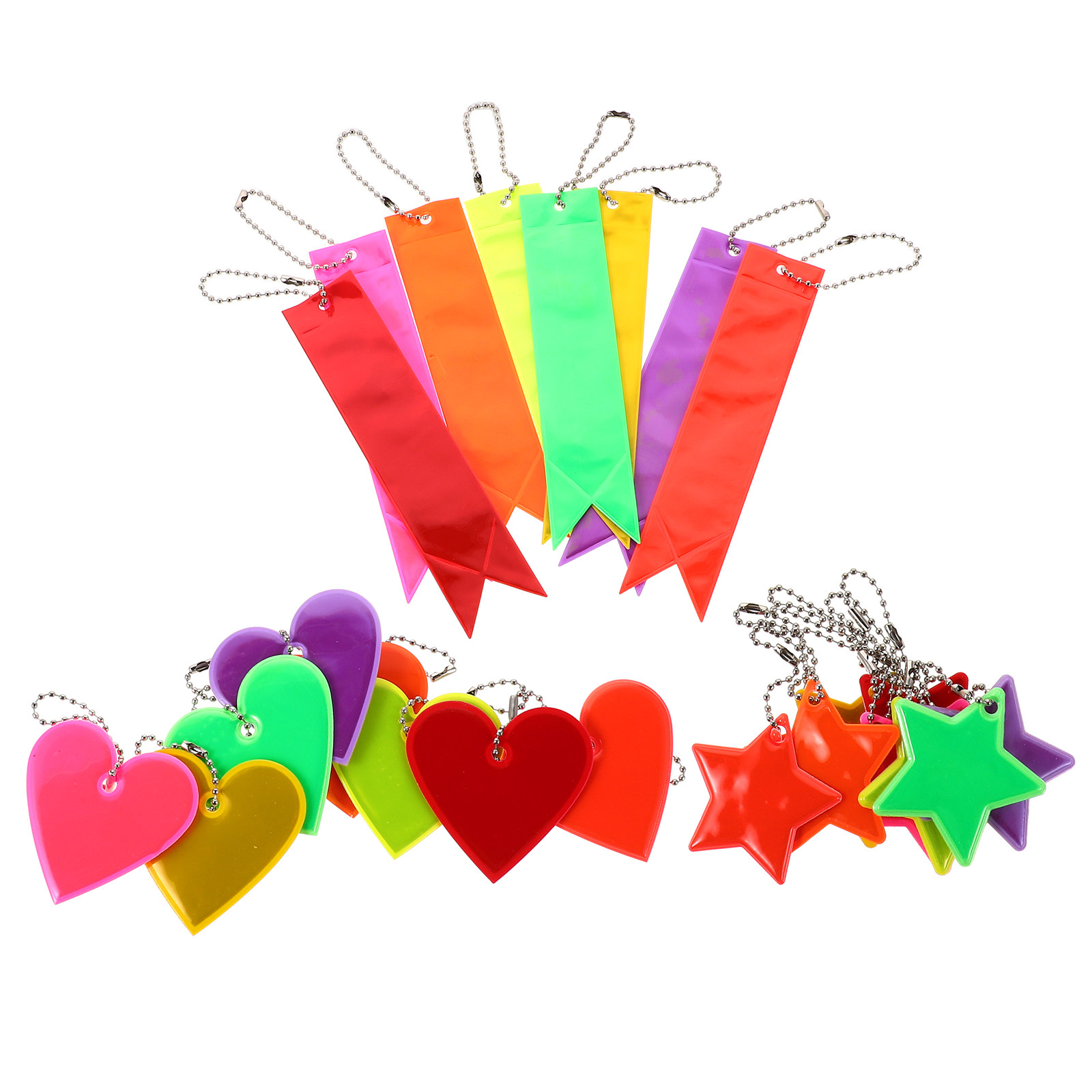 Cycling Commute Backpack - 24Pcs Safety Reflective Backpack Pendant Keychain